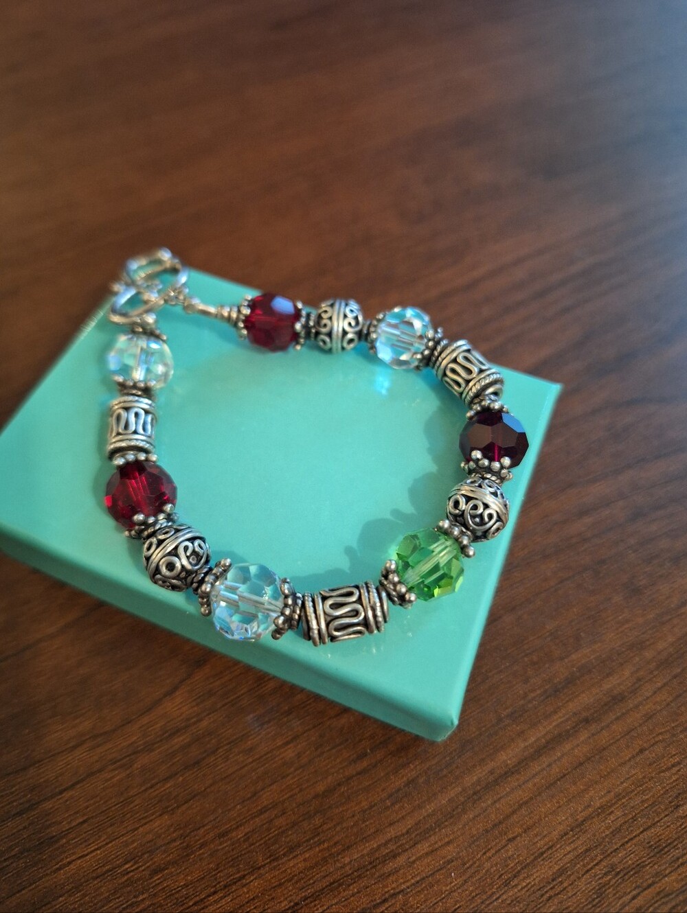 Brighton "Latika" Women's Multicolor Crystal Bead Bracelet - Silver Accents VGC